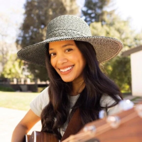NWT Sunday Afternoons UV Charleston Hat, O/S Pepper Tweed Wide Brim Sun UPF 50+ - Picture 1 of 10